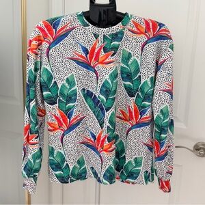 Tropical Print Long Sleeve PJ Top